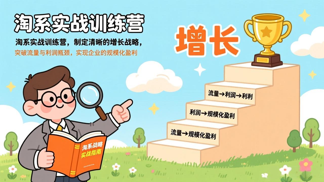 淘系实战训练营,制定清晰的增长战略,突破流量与利润瓶颈,实现企业的规模化盈利-数智网创