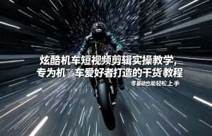 炫酷机车短视频剪辑实操教学，专为机车爱好者打造的干货教程，零基础也能轻松上手-数智网创