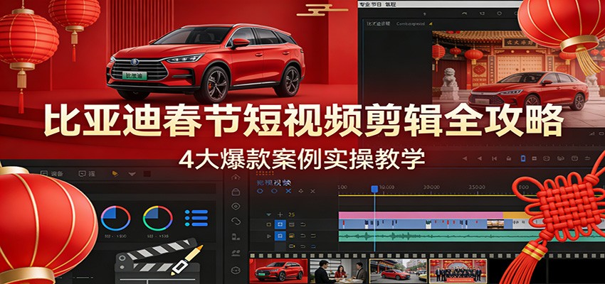 比亚迪春节短视频剪辑全攻略，4大爆款案例实操教学-数智网创