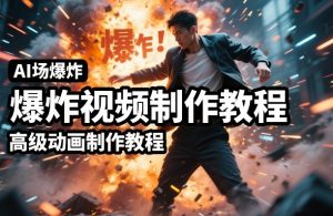 AI场景爆炸视频制作教程，利用人物实拍视频制作出高级的动画特效-数智网创