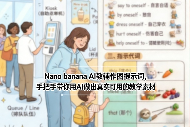 Nano banana AI教辅作图提示词，手把手带你用AI做出真实可用的教学素材-数智网创