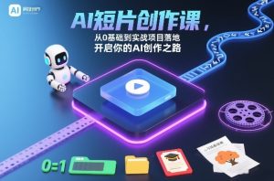 AI短片创作课，从0基础到实战项目落地，开启你的AI创作之路(更新)-数智网创