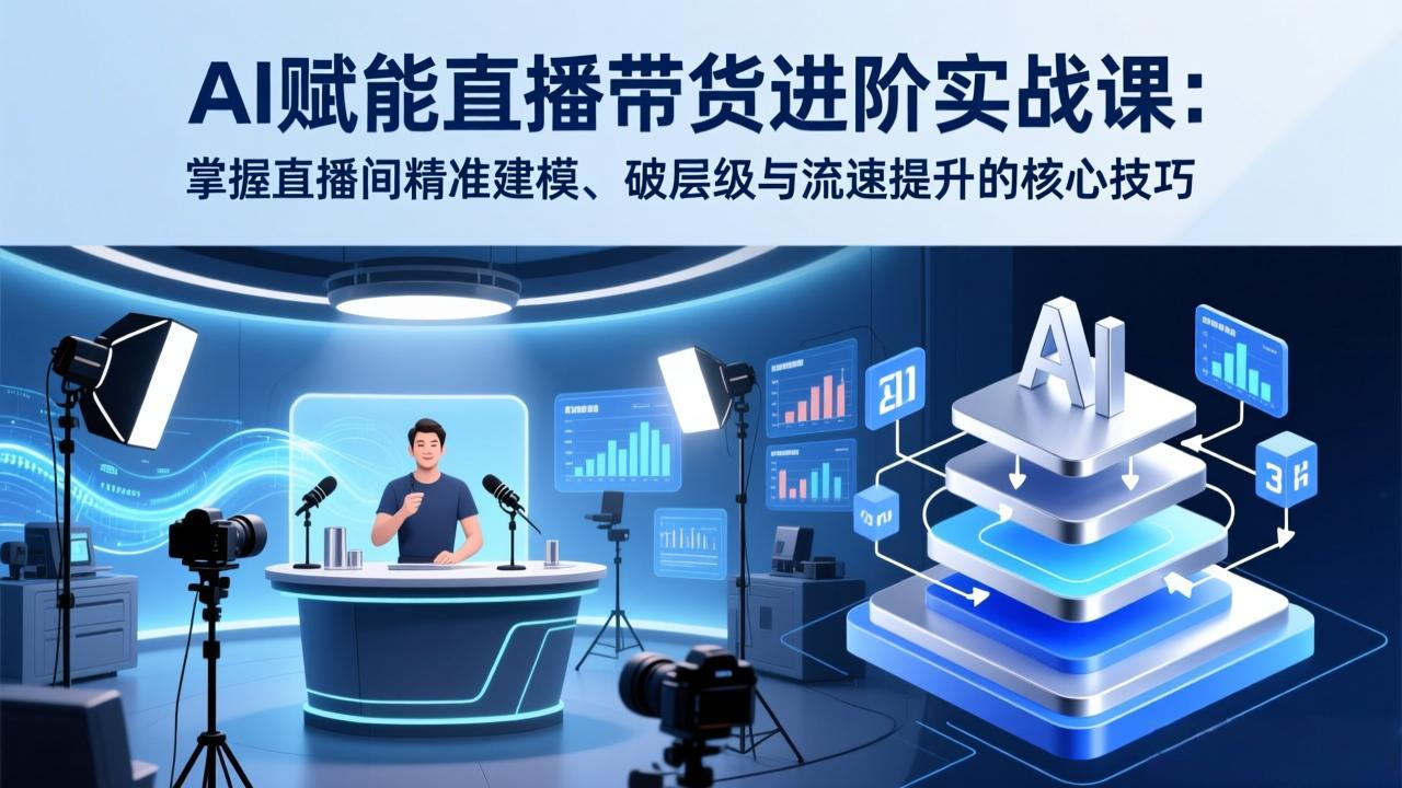AI赋能直播带货进阶实战课：掌握直播间精准建模、破层级与流速提升的核心技巧-数智网创