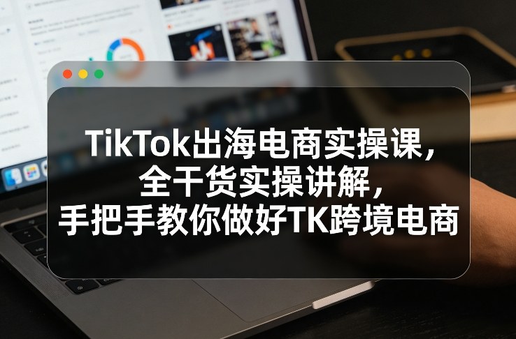 TikTok出海电商实操课，全干货实操讲解，手把手教你做好TK跨境电商-数智网创