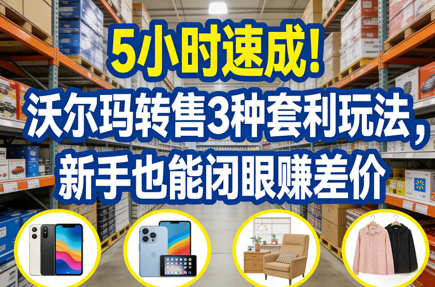 5小时速成！沃尔玛转售3种套利玩法，新手也能闭眼賺差价-数智网创