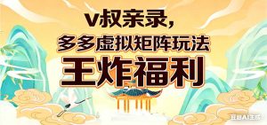 v叔亲录，多多虚拟矩阵玩法，王炸福利限时领取-数智网创