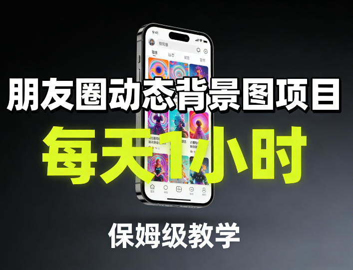 朋友圈动态背景图项目，每天1小时，保姆级教学-数智网创