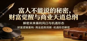 富人不能说的秘密，财富觉醒与商业天道总纲，解密未来暴利风口与机遇形态-数智网创