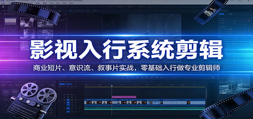 影视系统剪辑，商业短片、意识流、叙事片实战，零基础入行做专业剪辑师-数智网创