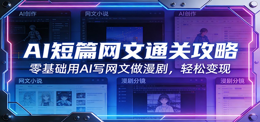AI短篇网文通关攻略：零基础用AI写网文做漫剧，轻松变现-数智网创