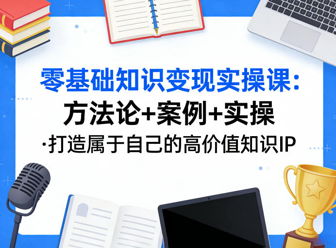 零基础知识变现实操课，方法论+案例+实操，打造属于自己的高价值知识IP-数智网创