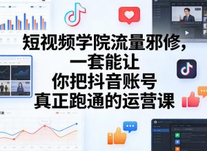 短视频学院流量邪修，一套能让你把抖音账号真正跑通的运营课-数智网创