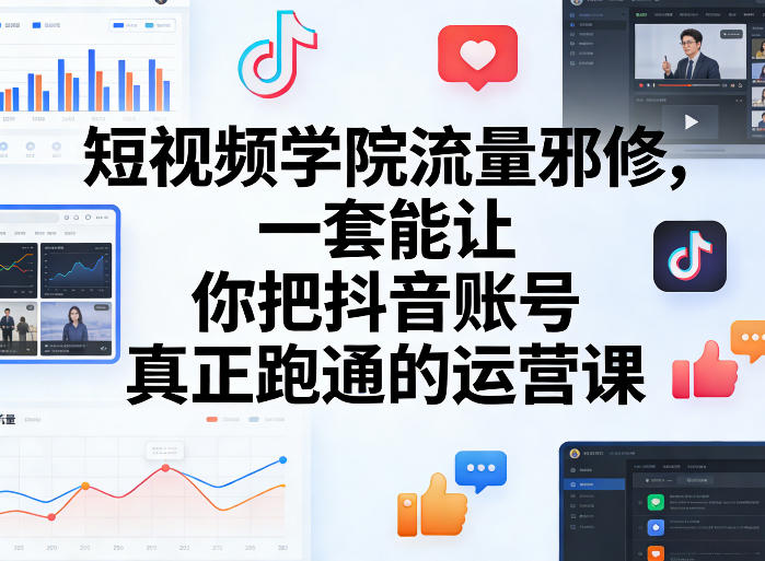 短视频学院流量邪修，一套能让你把抖音账号真正跑通的运营课-数智网创