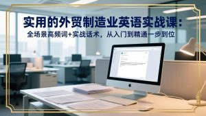 实用的外贸制造业英语实战课:全场景高频词+实战话术,从入门到精通一步到位-数智网创