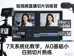 短视频直播切片训练营，7天系统化教学，从0基础小白到切片熟练-数智网创