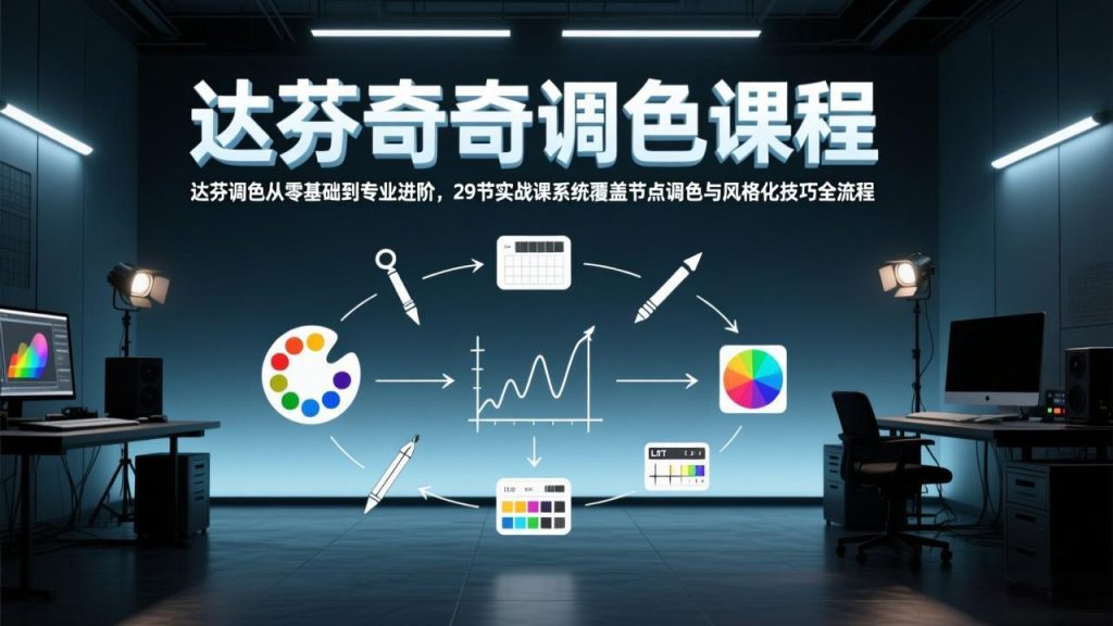 达芬奇调色从零基础到专业进阶，29节实战课系统覆盖节点调色与风格化技巧全流程-数智网创