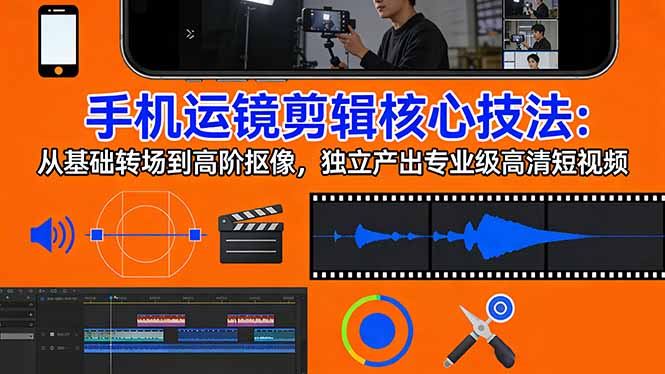 手机运镜 剪辑核心技法：从基础转场到高阶抠像，独立产出专业级高清短视频-数智网创