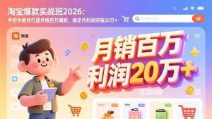 淘宝爆款实战班-2026年3月更新：手把手教你打造月销百万爆款，稳定月利润突破20万+-数智网创