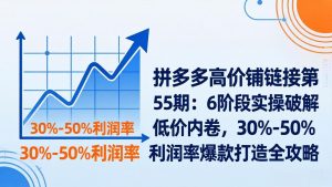拼多多高价铺链接第55期：6阶段实操破解低价内卷，30%-50%利润率爆款打造全攻略-数智网创