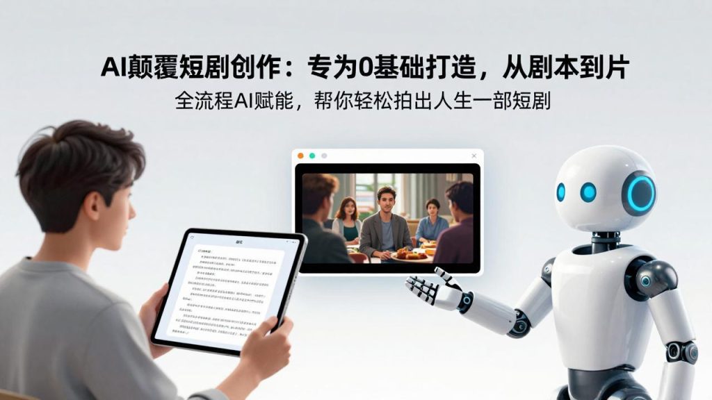 AI颠覆短剧创作：专为0基础打造，从剧本到成片全流程AI赋能，帮你轻松拍出人生第一部短剧-数智网创