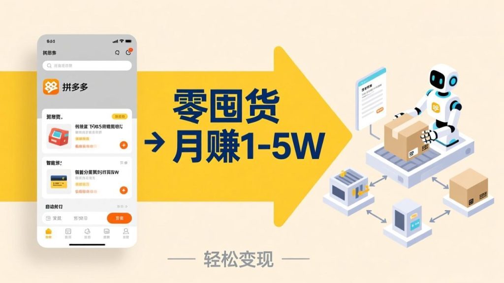 不用囤货不用跑单！拼多多虚拟玩法，机器人管理发货和客服，帮你月赚 1-5W-数智网创