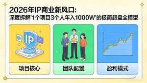 2026年IP商业新风口：深度拆解“1个项目3个人年入1000W”的极简超盘全模型-数智网创