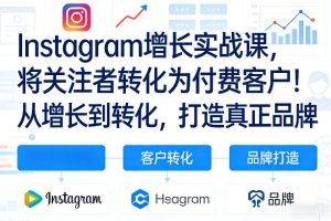 Instagram增长实战课,将关注者转化为付费客户!从增长到转化,打造真正品牌(双语字幕)-数智网创