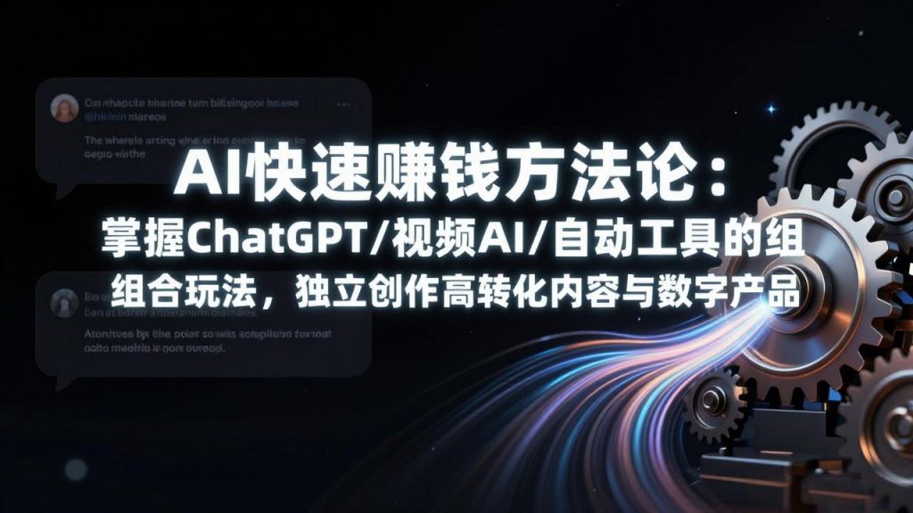 AI快速赚钱方法论：掌握ChatGPT/视频AI/自动化工具的组合玩法，独立创作高转化内容与数字产品-数智网创