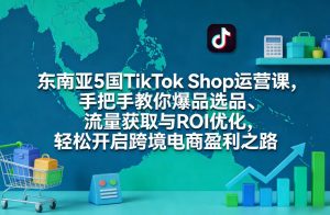 东南亚5国TikTok Shop运营课，手把手教你爆品选品、流量获取与ROI优化，轻松开启跨境电商盈利之路-数智网创