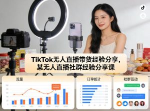 TikTok无人直播带货经验分享,某无人直播社群经验分享课-数智网创