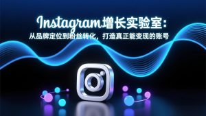 Instagram增长实验室：从品牌定位到粉丝转化，打造真正能变现的账号-数智网创