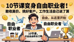 10 节课变身自由职业者！敢收高价、挑好客户，工作生活自己说了算-数智网创