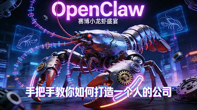 OpenClaw，小龙虾-从产品到爆款的成长之路，手把手教你如何打造一个人的公司-数智网创