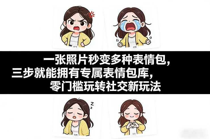 一张照片秒变多种表情包，三步就能拥有专属表情包库，零门槛玩转社交新玩法【文档】-数智网创