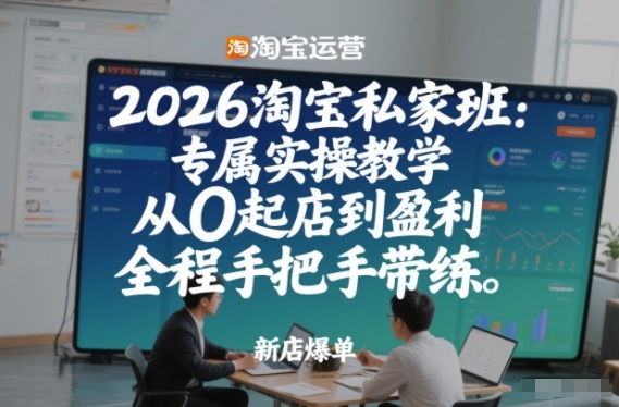 2026淘宝私家班：专属实操教学，从0起店到盈利，全程手把手带练(更新26年3月)-数智网创