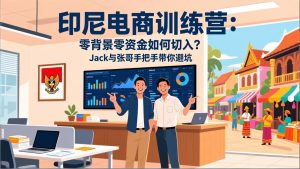 印尼电商训练营:零背景零资金如何切入?Jack与张哥手把手带你避坑-数智网创