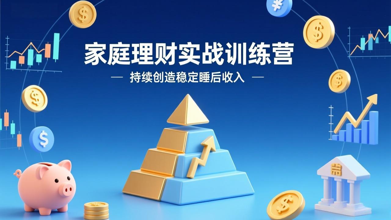 家庭理财实战训练营：从0到1建体系，三阶进阶层层递进，助你持续创造稳定睡后收入-数智网创