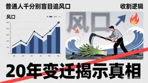 普通人千万别盲目追风口，20年变迁揭示真相，看懂收割逻辑才能避免成为接盘侠-数智网创