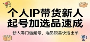 个人IP带货新人起号加选品速成：新人零门槛起号，选品跟品快速出单-数智网创