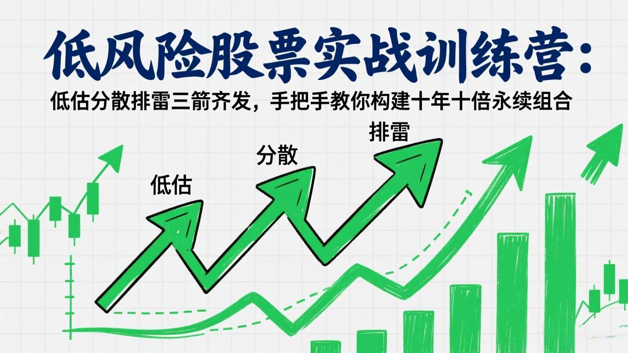 低风险股票实战训练营：低估分散排雷三箭齐发，手把手教你构建十年十倍永续组合-数智网创