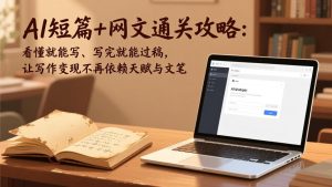 AI短篇+网文通关攻略：看懂就能写、写完就能过稿，让写作变现不再依赖天赋与文笔-数智网创