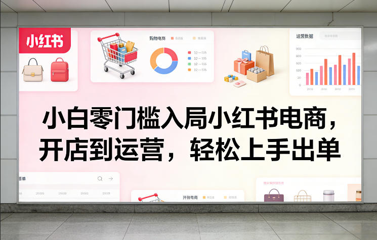 小白零门槛入局小红书电商，开店到运营，轻松上手出单-数智网创