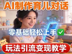 AI制作育儿对话，零基础轻松上手，玩法引流变现教学-数智网创