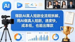 爆款AI真人短剧全流程拆解,用AI做真人短剧,速度快,成本低,也能出爆款-数智网创