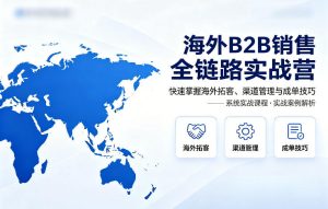 海外B2B销售全链路实战营，快速掌握海外拓客、渠道管理与成单技巧-数智网创