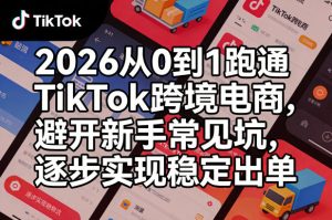 2026从0到1跑通TikTok跨境电商，避开新手常见坑，逐步实现稳定出单(更新0414)-数智网创