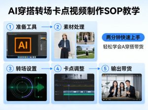 AI穿搭转场卡点视频制作SOP教学，两分钟快速上手，轻松学会AI穿搭带货-数智网创