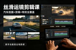 大叔丝滑运镜剪辑课，汽车拍摄+剪辑+特效全覆盖，新手也能拍出电影感-数智网创