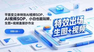 (特效出场)平面变立体特效AI视频SOP，小白也能玩转，生图+视频直接抄作业-数智网创