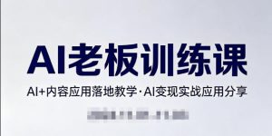 内容AI老板训练课,AI+内容应用落地教学,AI变现的实战应用分享-数智网创